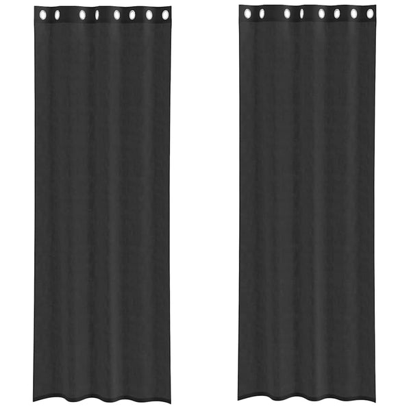 Musta voileeverhot läpiviennillä Lopina 140x260cm (2 kpl)