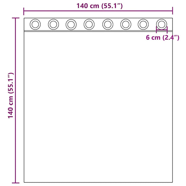 Ruskea voileeverhot läpiviennillä Lopina 140x140cm (2 kpl)