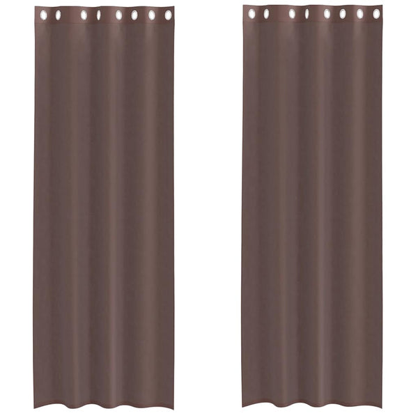 Ruskea voileeverhot läpiviennillä Lopina 140x260cm (2 kpl)