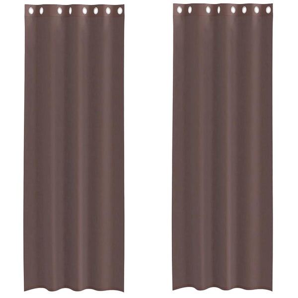 Ruskea voileeverhot läpiviennillä Lopina 140x300cm (2 kpl)