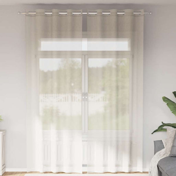 Creme-Voile-Vorhänge mit Ösen Lopina 140x300cm (2 Stk.)