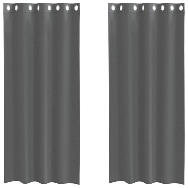 Tummanharmaa voileeverhot läpiviennillä Lopina 140x225cm (2 kpl)