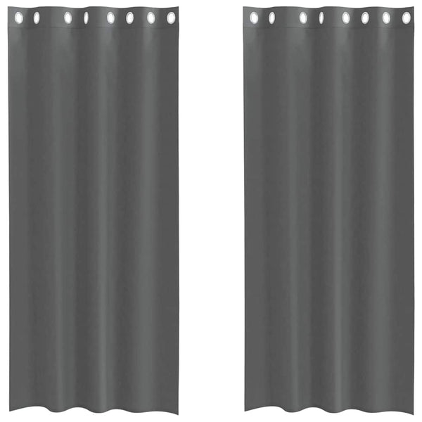 Dunkelgrauer Voile-Schal mit Ösen Lopina 140x245cm (2 St.)