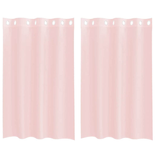 Vaaleanpunainen voileeverhot läpiviennillä Lopina 140x175cm (2 kpl)