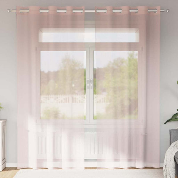 Rosa Voilegardinen mit Ösen Lopina 140x225cm (2 St.)