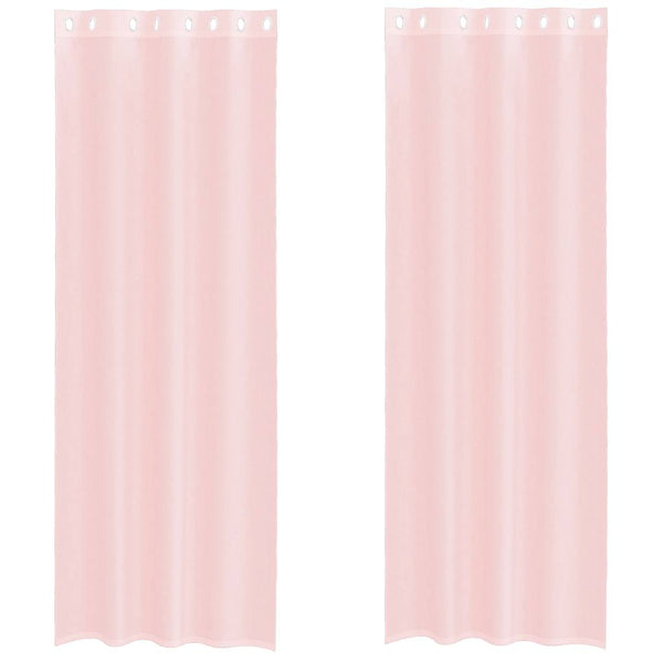Rosa Voile-Vorhänge mit Ösen Lopina 140x260cm (2 Stück)