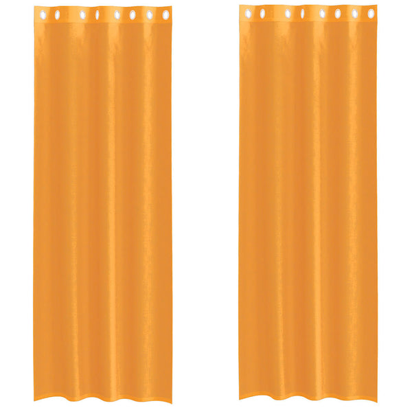 Oranger Voile-Vorhang mit Ösen Lopina 140x260cm (2 Stück)