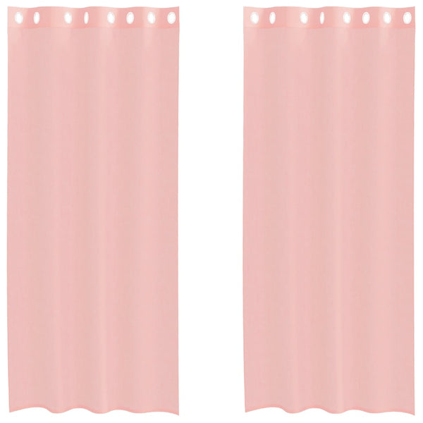 Pinkki voileeverhot läpiviennillä Lopina 140x225cm (2 kpl)