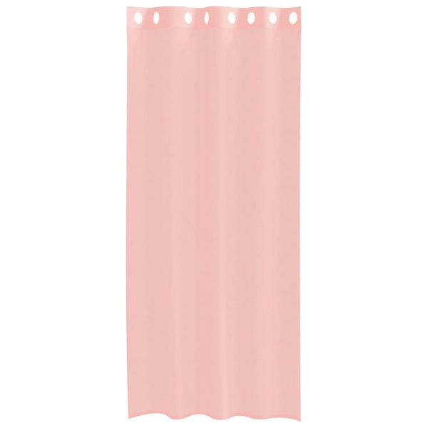Pinkki voileeverhot läpiviennillä Lopina 140x225cm (2 kpl)