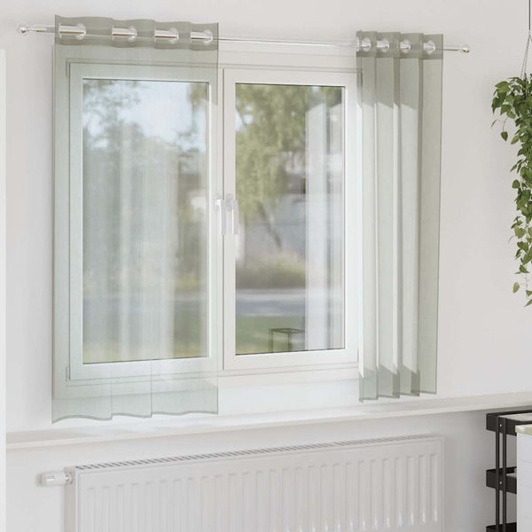 Vaaleanharmaa voileeverhot läpiviennillä Lopina 140x140cm (2 kpl)