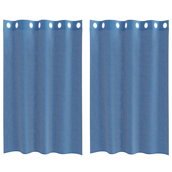 Voile-Vorhänge Dunkelblau mit Ösen Lopina (2 Stk.)