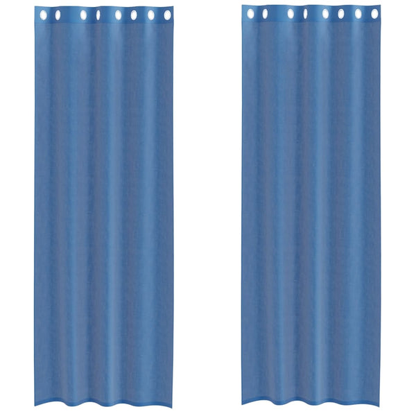 Lopina Voile-Gardinen, tiefblau, mit Ösen (2 Stk.)