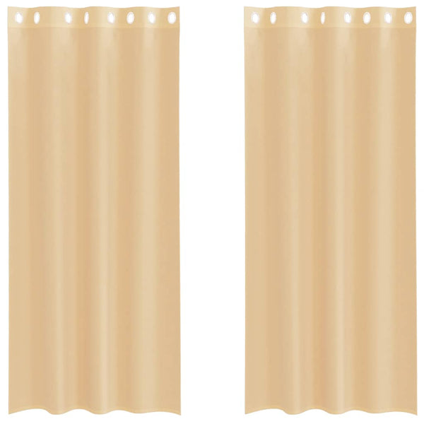 Schlaufen Sand Voile-Vorhänge, Modell Lopina (2 Stück)