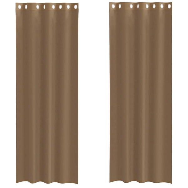 Voile-Gardinen Lopina, hellbraun mit Ösen (2 Stk.)