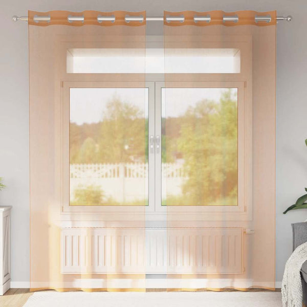Terrakottafarbene Gardinen Lopina mit Ösen (2 Stück)