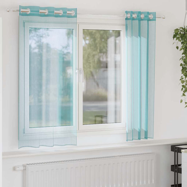 Voile-Vorhänge Lopina in Türkis mit Ösen (2 Stk.)