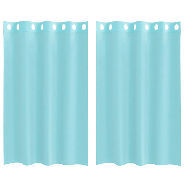 Zwei Ösenschals aus Voile, türkis