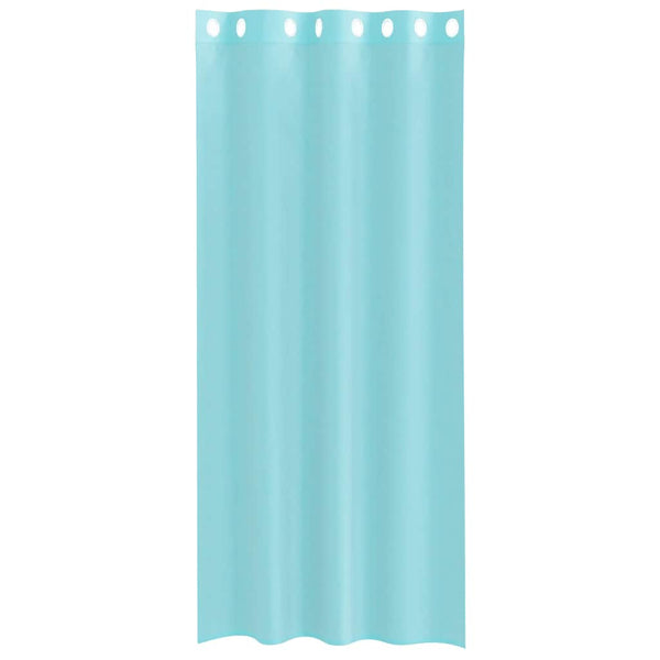 Türkise Voile-Schiebegardinen Lopina mit Schlaufen (2er-Set)