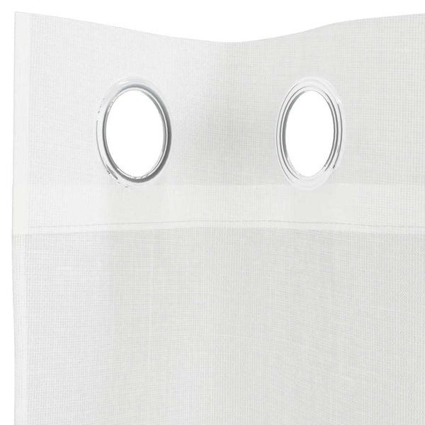 Weiße Voile-Gardinen mit Ösen, Modell Lopina (2 Stück)