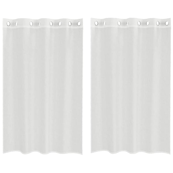 Weiße Voile-Gardinen mit Schlaufen, Modell Lopina (2 Stück)