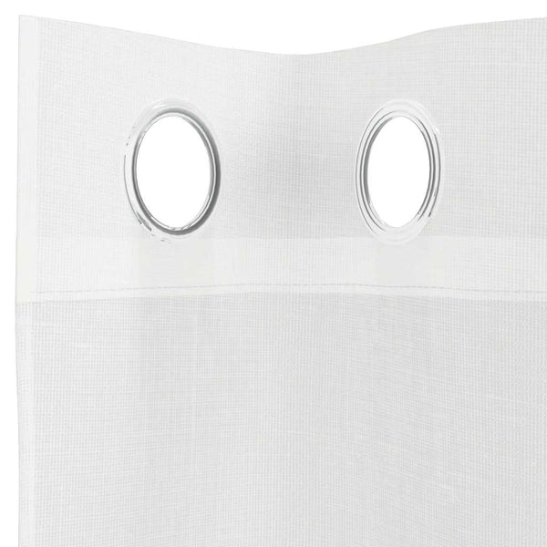 Weiße Voile-Gardinen mit Schlaufen, Modell Lopina (2 Stück)