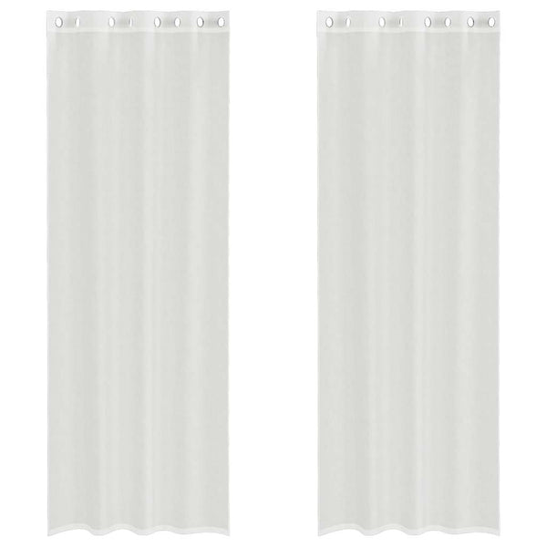 Voile-Raffrollos mit Ösen, weiß (2 Stück)