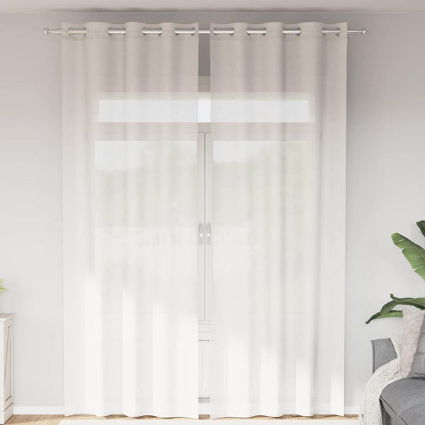 Voile-Raffrollos mit Ösen, weiß (2 Stück)