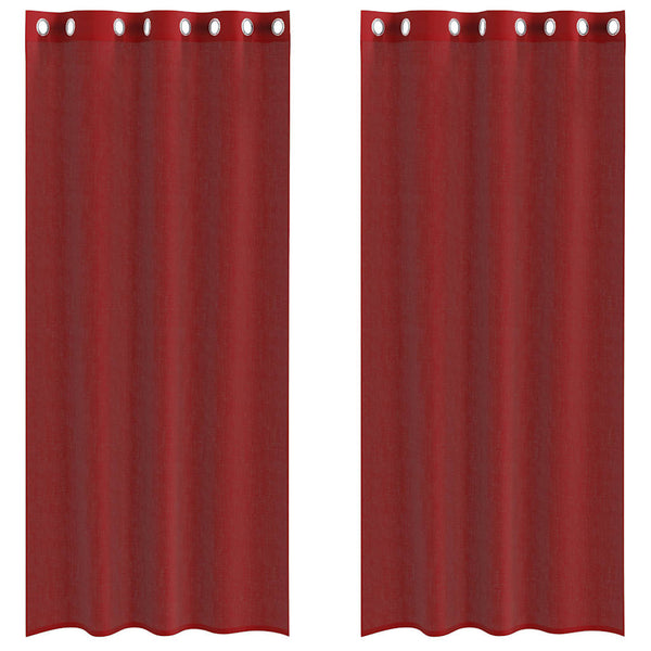 Voile-Gardinen mit Ösen, Modell Lopina, weinrot (2 Stück)