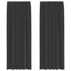 Lopina schwarze Voile-Vorhänge mit Stangentaschen (2 Stk.)