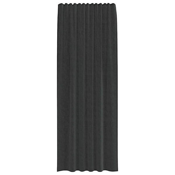 Lopina schwarze Voile-Vorhänge mit Stangentaschen (2 Stk.)