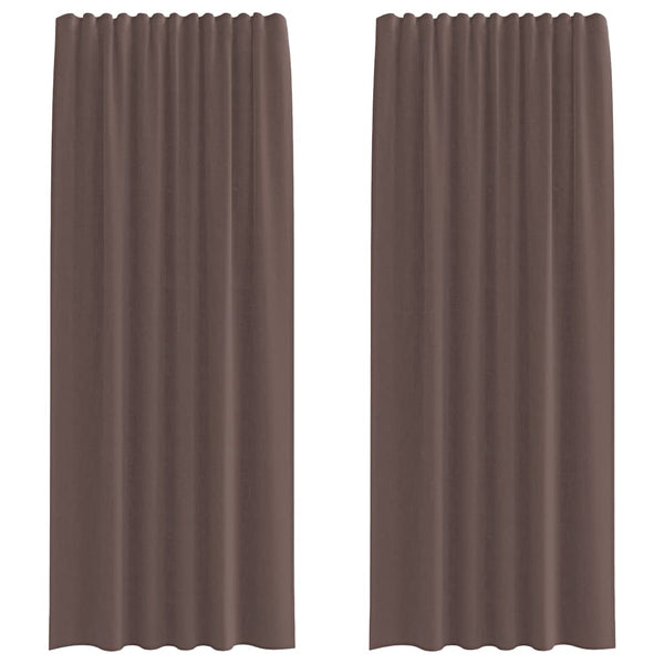 Braune Scheibengardinen Lopina mit Stangendurchzug (2er-Set)