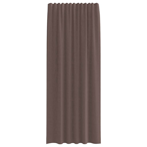 Braune Scheibengardinen Lopina mit Stangendurchzug (2er-Set)