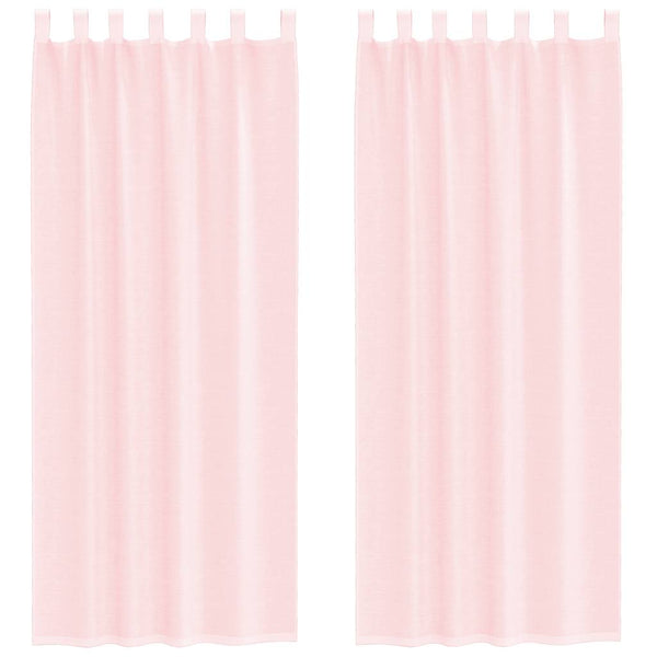 Rosa Voile-Vorhänge mit Stangendurchzug Lopina (2 Stück)