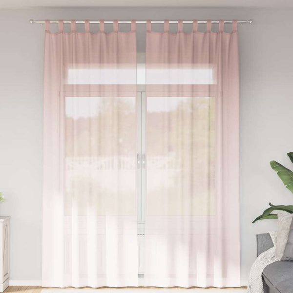 Rosa Voile-Vorhänge mit Stangendurchzug Lopina (2 Stück)