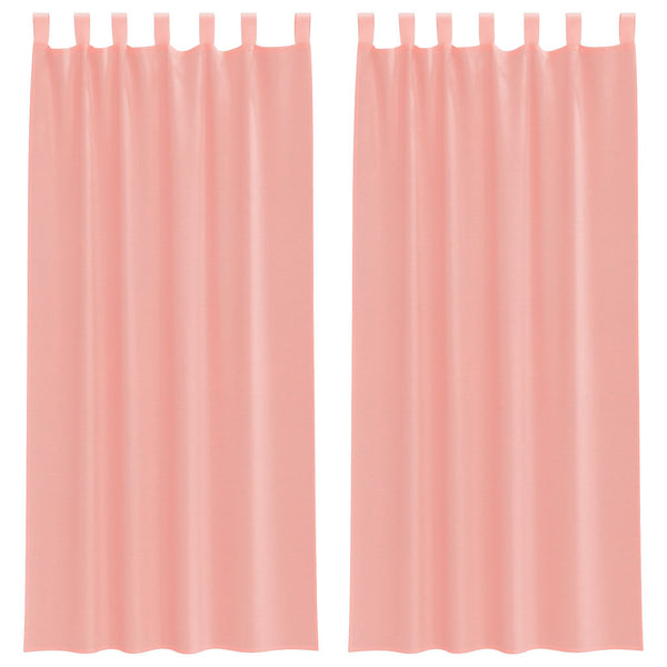 Rosa Voile-Vorhänge mit Stangendurchzug Lopina (2 Stück)