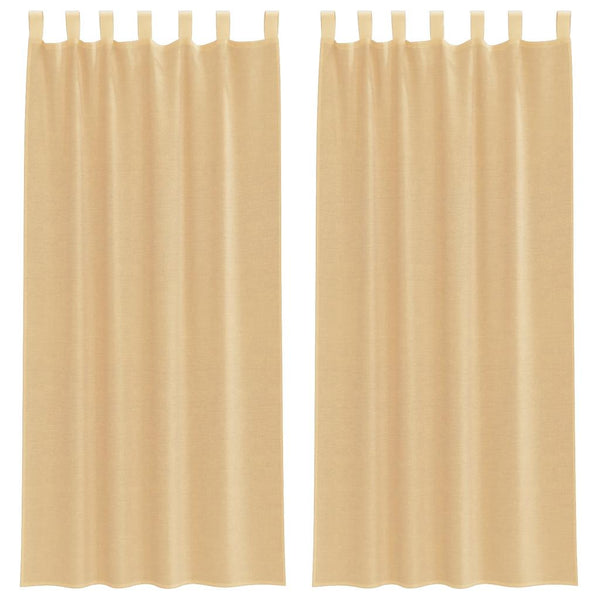 Tangotaschen-Voile-Vorhänge Lopina (2 Stück Sand)