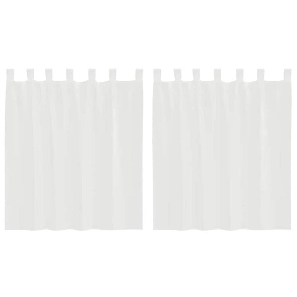 Weiße Voile-Vorhänge Lopina mit Tangotaschen (2er-Set)