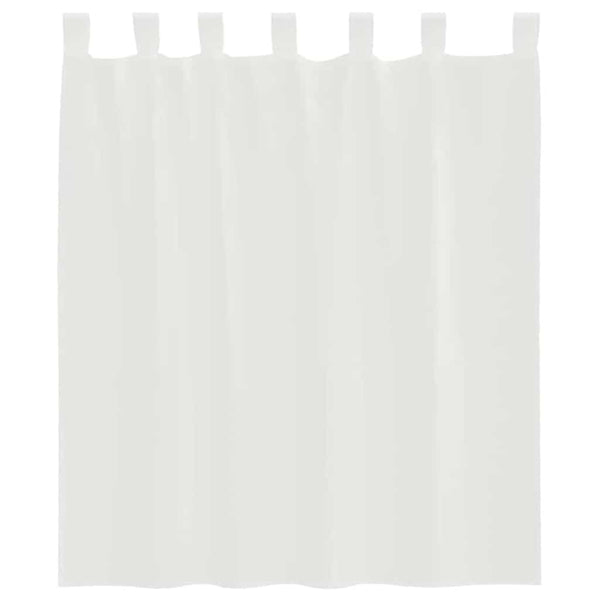 Weiße Voile-Vorhänge Lopina mit Tangotaschen (2er-Set)