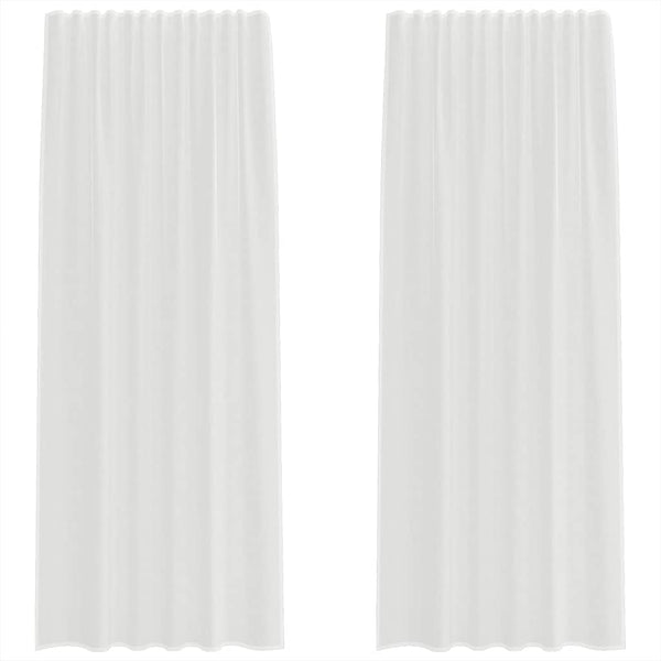 Weiße Voile-Vorhänge mit Stangendurchzug Lopina (2 Stück)