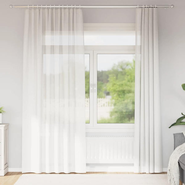 Weiße Voile-Vorhänge mit Stangendurchzug Lopina (2 Stück)