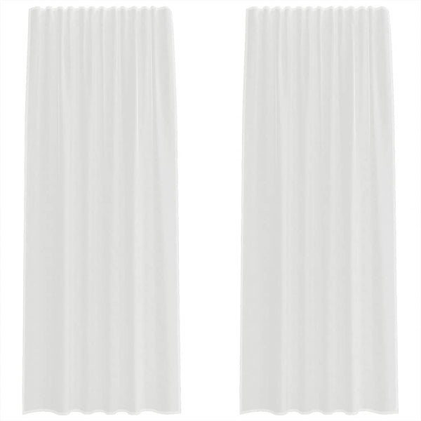 Voile-Vorhänge, weiß, mit Stangendurchzug, Modell Lopina (2 Stück)