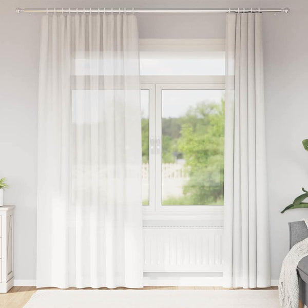 Voile-Vorhänge, weiß, mit Stangendurchzug, Modell Lopina (2 Stück)