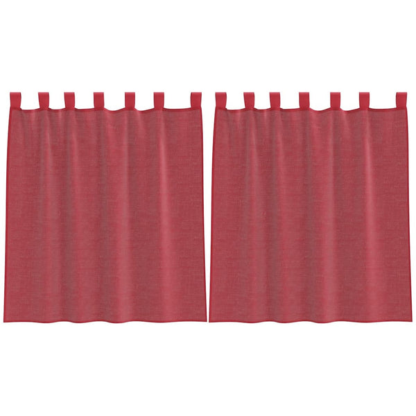 Voile-Gardinenstangen mit Stangentaschen, weinrotes Modell Lopina (2 Stück)