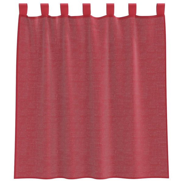 Voile-Gardinenstangen mit Stangentaschen, weinrotes Modell Lopina (2 Stück)