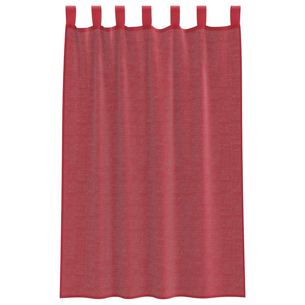 Modell Lopina, bordeauxfarbene Voile-Gardinen mit Stangendurchzug (2 Stück)
