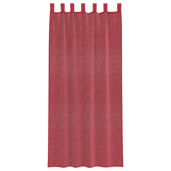Bordeauxfarbene Voile-Scheibengardinen mit Stangendurchzug, Modell Lopina (2 Stück)