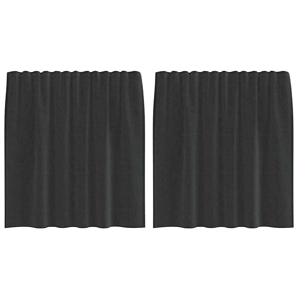 Schwarzer Lopina-Voile-Vorhang mit Schlaufen (2 Stück)