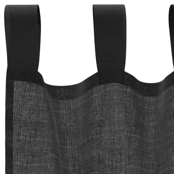 Schwarzer Lopina-Voile-Vorhang mit Schlaufen (2 Stück)