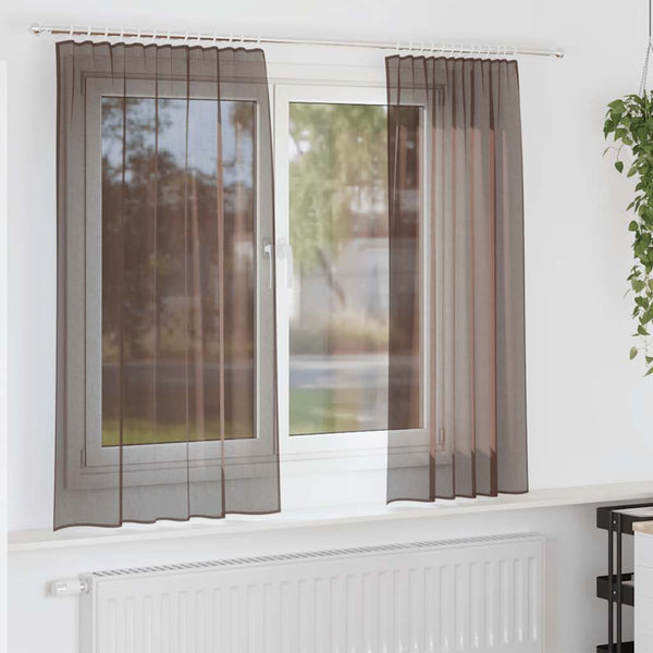 Schlaufenvorhänge Lopina, braun (2er-Set)