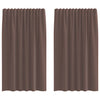 Voile-Scheibengardinen braun mit Schlaufenband Lopina (2 Stück)
